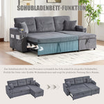 Modern 3-Seater Sofa with Storage, Cup Holders and USB-C Charging, Corduroy