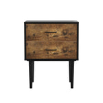 Retro Industrial Bedside Table 2 Drawers 51x38x66cm Vintage Brown