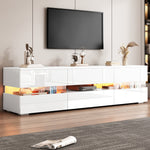Modern TV Cabinet 160cm LED Storage for 70-inch TVs High-Gloss White