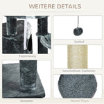 Cat Tree, Multi-Level with Play Balls, Hammock, Sisal Posts, Dark Grey