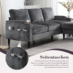 Sofa, 4-Seater with Footstool & Storage, Velvet