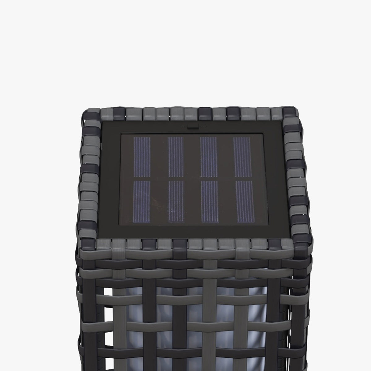 Rattan Solar Light Waterproof Path Light Automatic LED Garden Lamp Steel Grey