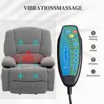 Electric Recliner Lift Massage Heating Side Pocket, Dark Grey