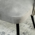 2-seater Sofa Upholstered Modern Metal/Wood Frame, Velvety Fabric Grey