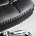 Rolling Stools, Set of 2, Swivel, Height-Adjustable, Dark Grey Faux Leather & Steel