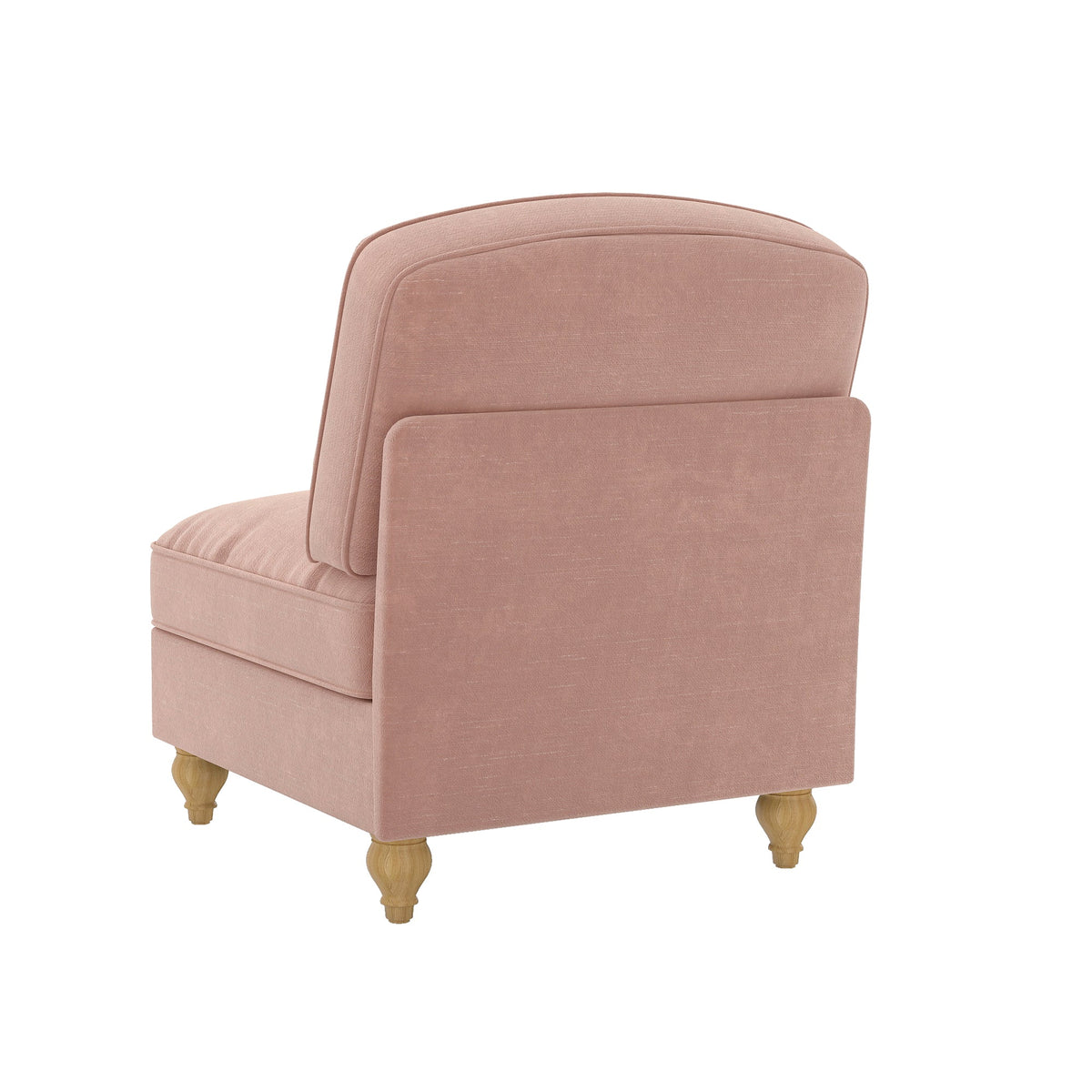 Windsor Armless Sofa with 1 Cushion, Chenille - Pink