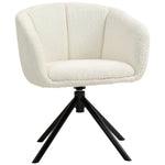 Armchair Lounge Chair, 360° Swivel with Armrests & Metal Legs, Linen Look Cream White