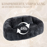 Bean Bag Sofa Lounger High Back Accent Chair Indoor/Outdoor, Black Chenille