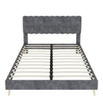 Upholstered Bed 160x200cm with Mattress & Headboard, Grey