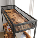 Cat Litter Cabinet, 2-in-1, 3-Tier Shelf, Scratching Post, Rustic Brown
