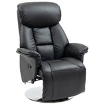 Reclining TV Chair, Manually Adjustable Non-slip 150kg, Black Faux Leather