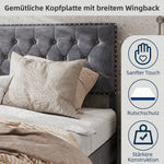 Soft Bed, Modern Minimalist Headboard 140x200CM, Gray