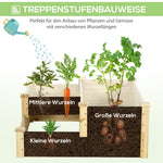 Raised Garden Bed 3-Tier Planter, Fir Wood, Natural Color
