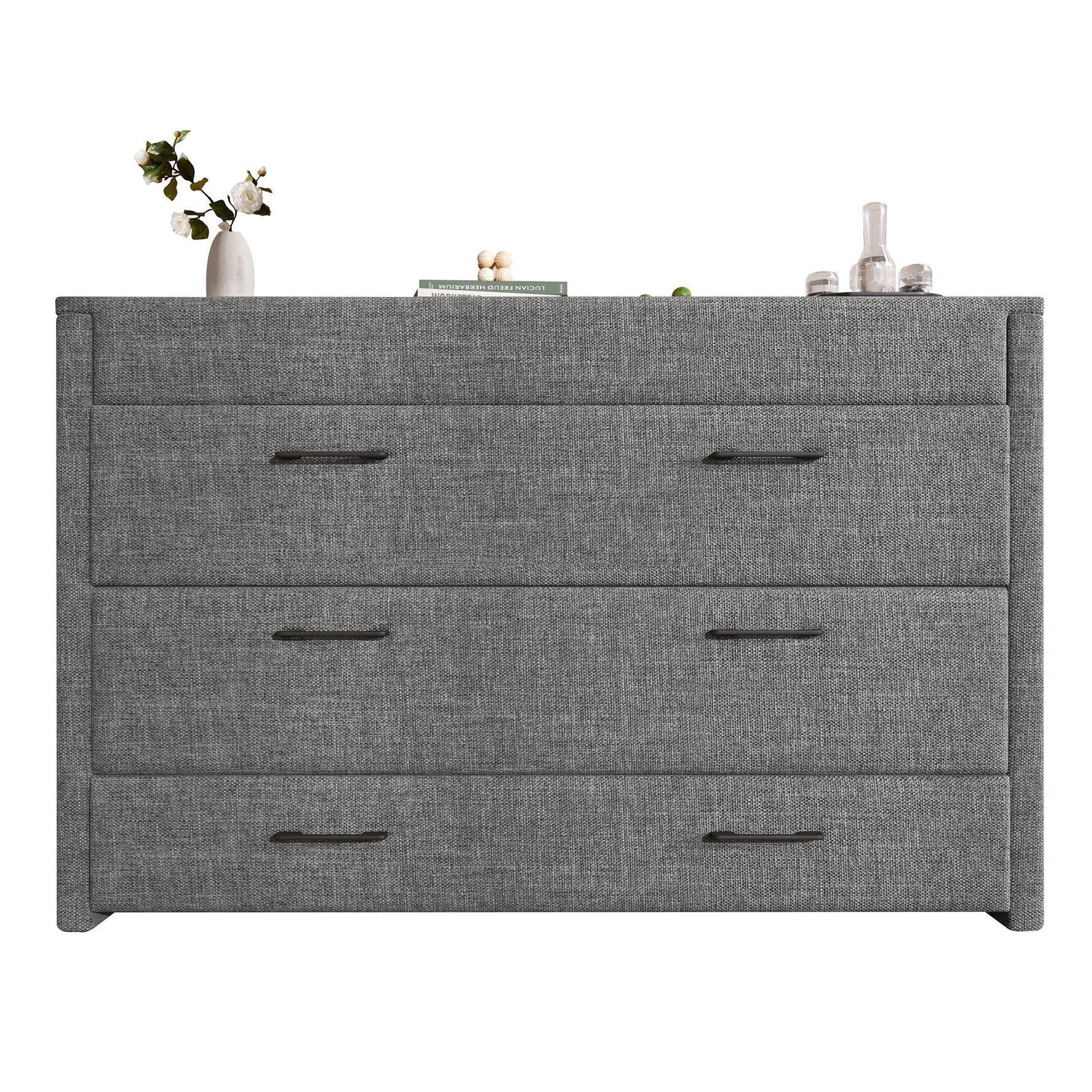 Mobile Murphy Bed with Storage and USB Ports, 140 x 200 cm, Grey Linen