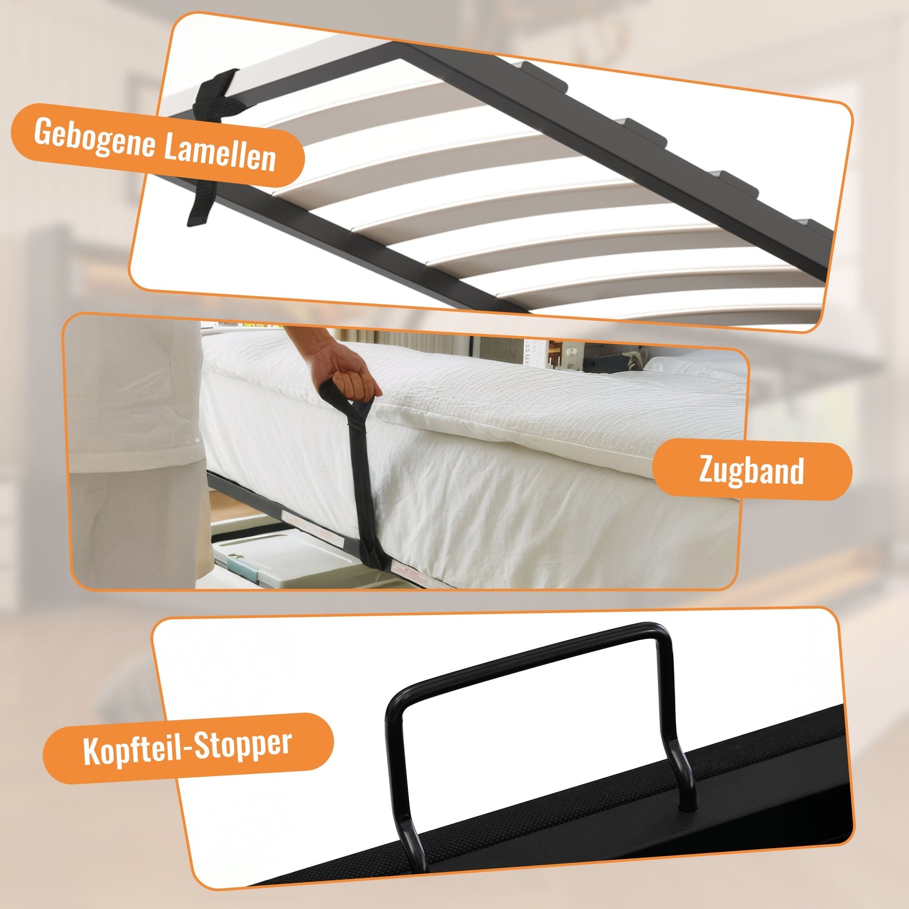 Upholstered Single Bed 90x200cm Hydraulic Storage Cup Holder Charging Station Linen Grey