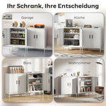 Lockable Steel Cabinet 2 Doors Adjustable Shelves - White