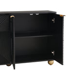 Sideboard with Four Molded Doors and Adjustable Shelves, Metal Handles and Ball-Shaped Legs