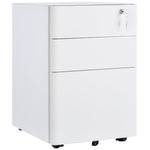 Mobile Filing Cabinet 3 Drawers Office Steel White 39x48x59cm