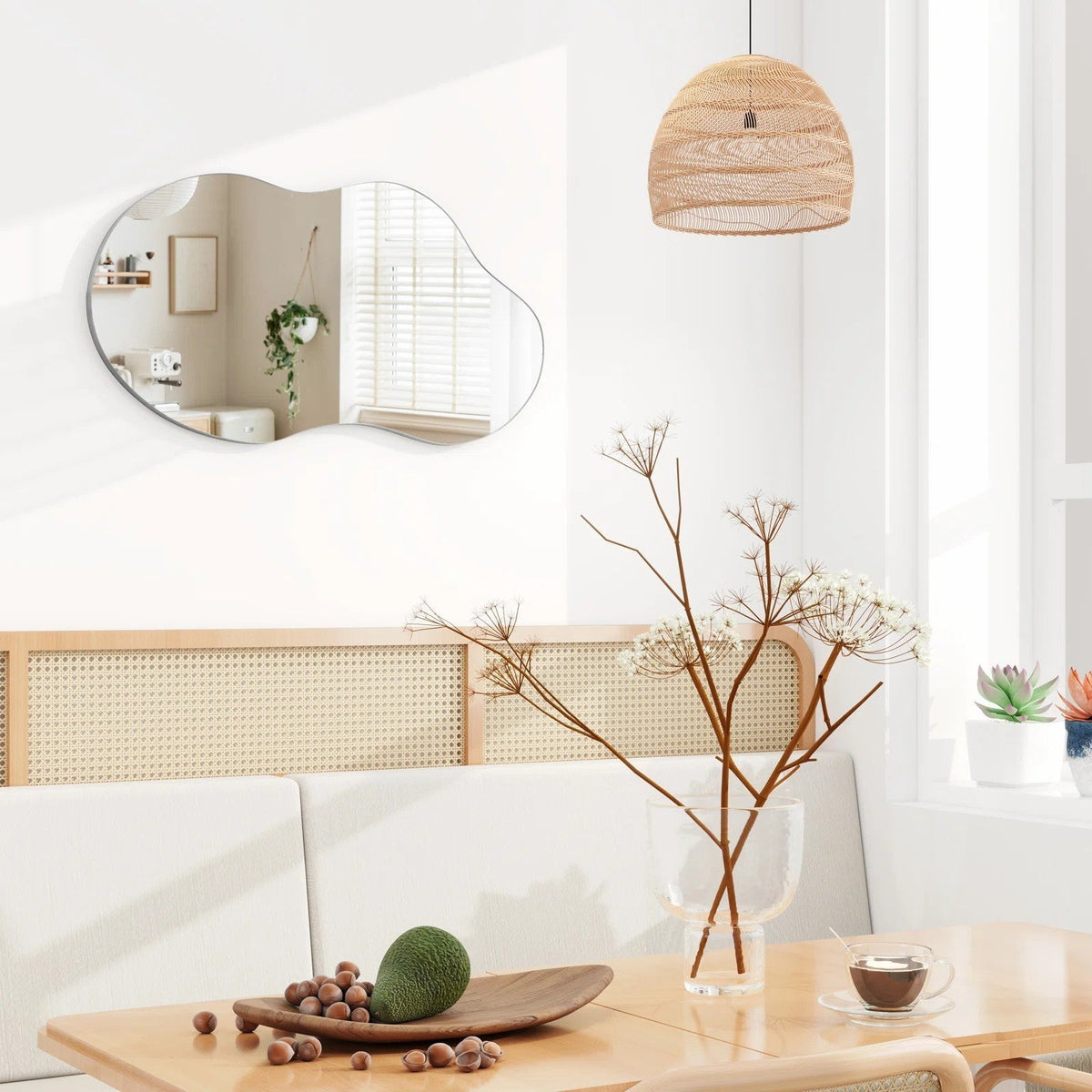 Asymmetrical Wall Mirror 32'' Metal Frame