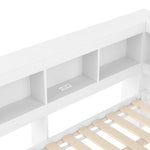 Daybed with 2 Drawers and USB Charging Ports, 140 x 200 cm, White Chipboard