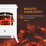 Electric Fireplace, Flame Effect 950/1850W Overheating Protection, White