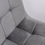 Dining Chairs, Set of 2 Upholstered Kitchen Chairs, Grey Black Metal