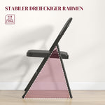 Folding Chairs, Portable Office/Reception with Metal Legs, Faux Leather Black