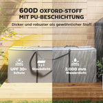 Garden Cushion Storage Bag, Waterproof UV-Resistant 600D Oxford Light Gray