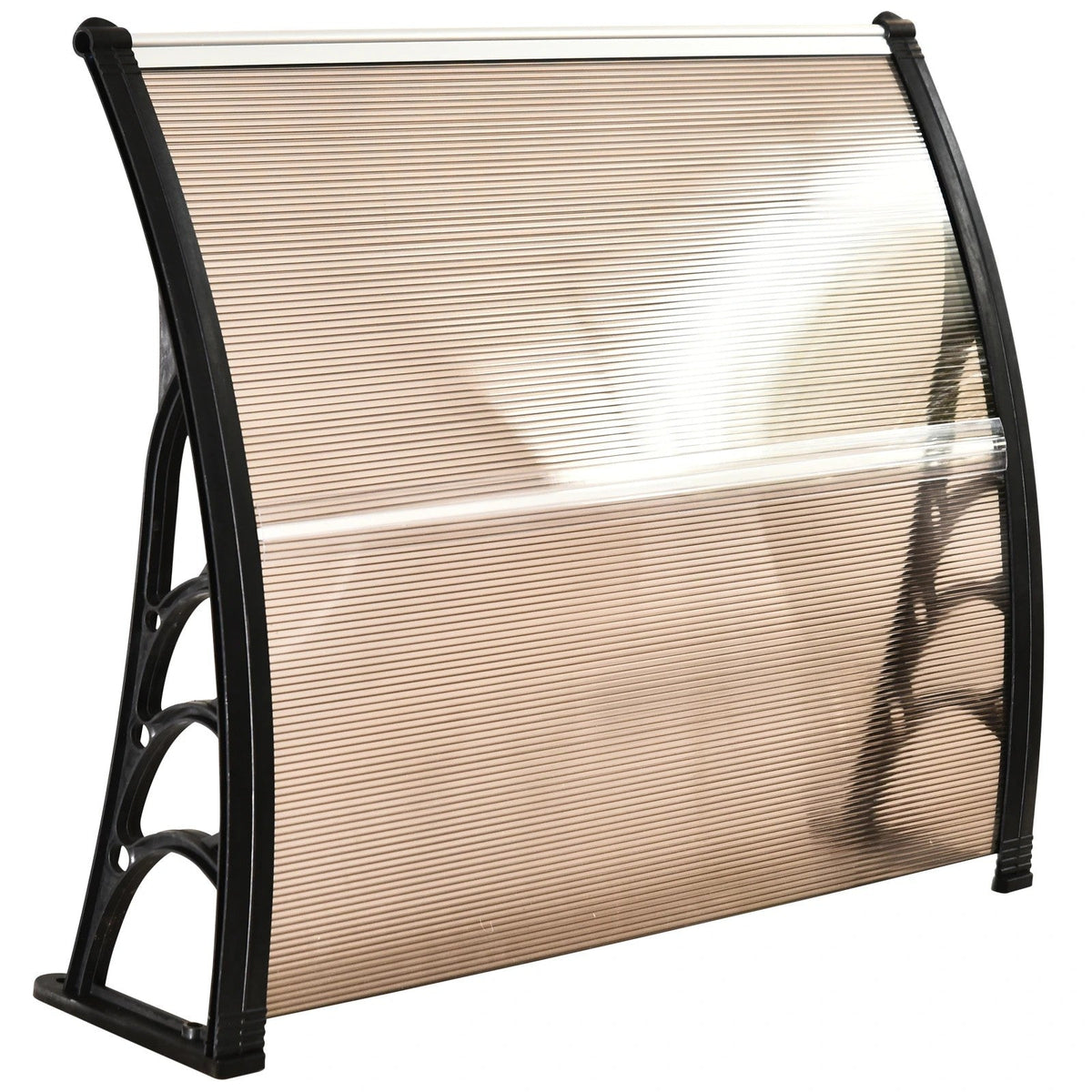 canopy front door pent canopy roof, weatherproof, 120x75cm, brown polycarbonate