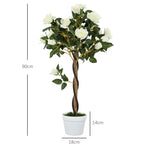 Artificial Tree, Plant in Cement Pot, Green