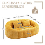Bean Bag Sofa High Back Comfort Lounger Indoor Outdoor Yellow Chenille