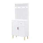 Wardrobe Set, Compact Hallway Cupboard with Shelf & Shoe Storage, 80x175.5x35 cm