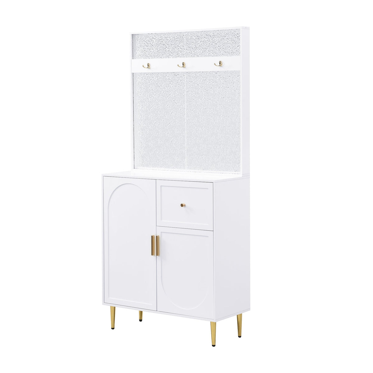 Wardrobe Set, Compact Hallway Cupboard with Shelf & Shoe Storage, 80x175.5x35 cm