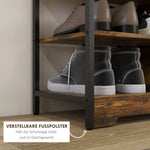 Shoe Rack 4 Levels, Max 11 Pairs, Rustic Brown