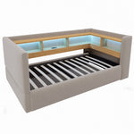 Hydraulic Sleeper Sofa Bed 90x190cm with LED & Storage, Dark Grey