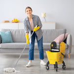 Cleaning Cart Mop Bucket with Press, 26 Liter, Yellow