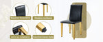 Minimalist Dining Chairs Set of 4, European Lightweight Luxury Style, Black and Gold