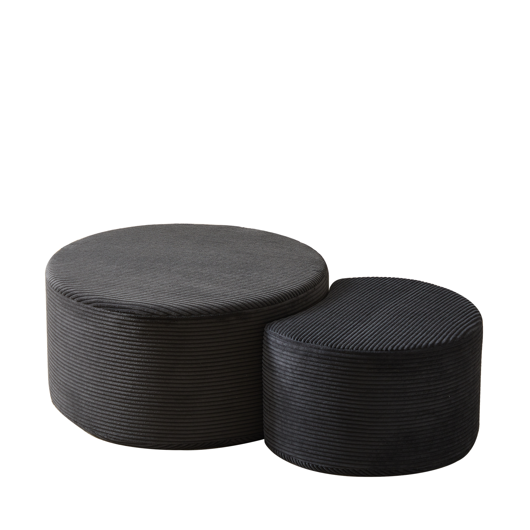 Coffee Table Set, 2-Piece Upholstered Round Foam