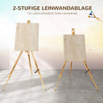 Easel - Foldable Tripod, Height-Adjustable up to 107cm - Beechwood