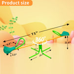 Kids Seesaw Outdoor Teeter Board Non-Slip Handle, Green Yellow