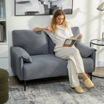 2-Seater Sofa Thick Cushions - Velvet Gray