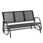 Rocking Chair 3-Seater Garden Swing Sturdy Weatherproof, Metal Black