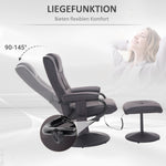 Massage Chair with Footstool Swivel Electric Recliner Remote Control, Faux Leather Brown