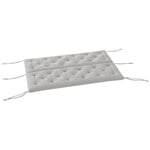 3-Seater Bench Cushion 150x98x8 cm with Ties, Outdoor/Indoor, Light Grey