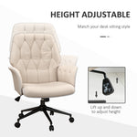 Office Chair, Rocking Function, Adjustable, 120 kg, Beige