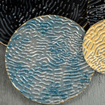 3D Wall Art, Modern Sculpture, 121x53cm, Gold Black Blue Metal