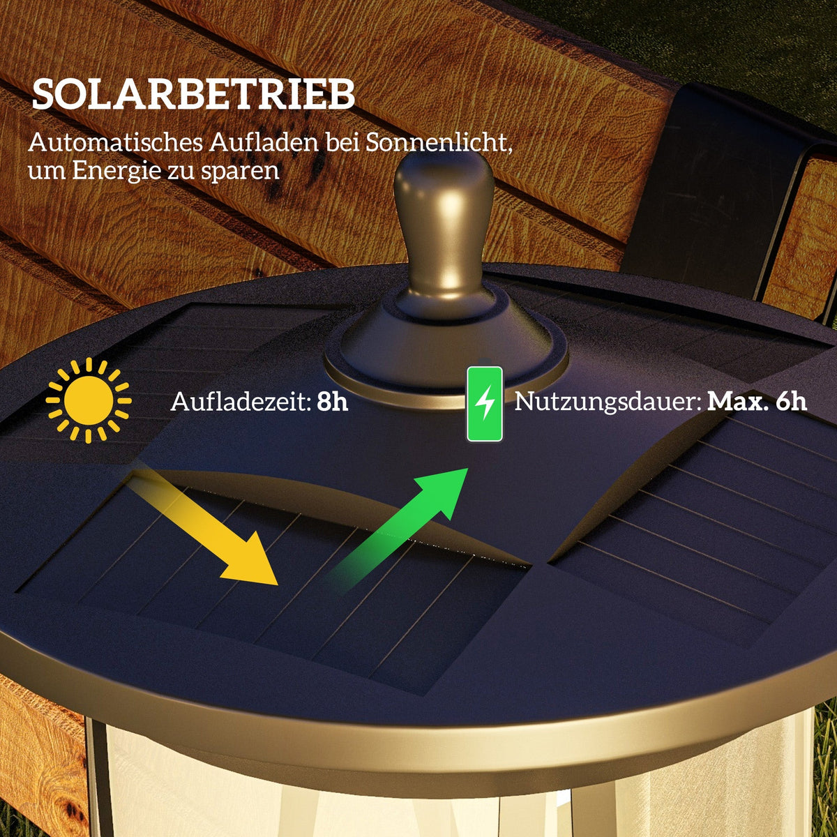 Solar Street Light LED, Cool White, Waterproof, Black