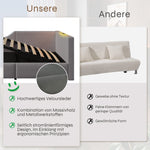 Upholstered Daybed 90x190cm, Sofa Bed with Hydraulic Storage & USB-C, Velvet Grey