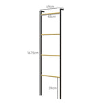 Towel Ladder, 4 Bars, Space Saving, Steel Black