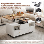 Coffee Table Adjustable Folding 4 Drawers Lift Table Movable Casters